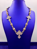 10K Gold Grand Baguette Cross Diamond Necklace 22 in - additional product view 2