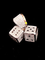 14K Gold Double Dice Diamond Pendant - additional product view 2