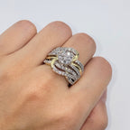 10K Gold Ribbon Diamond Flower Ring - additional product view 3