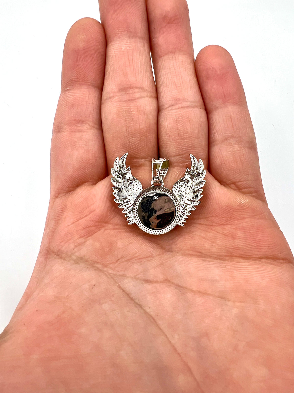 10K Gold Raised Wing Photo Diamond Pendant - additional product view 7