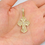 14K Gold Cross Diamond Baguette Pendant - additional product view 4