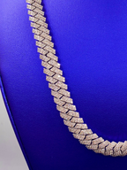 10K 12mm White Gold Diamond Cuban 22 in Chain - additional product view 6