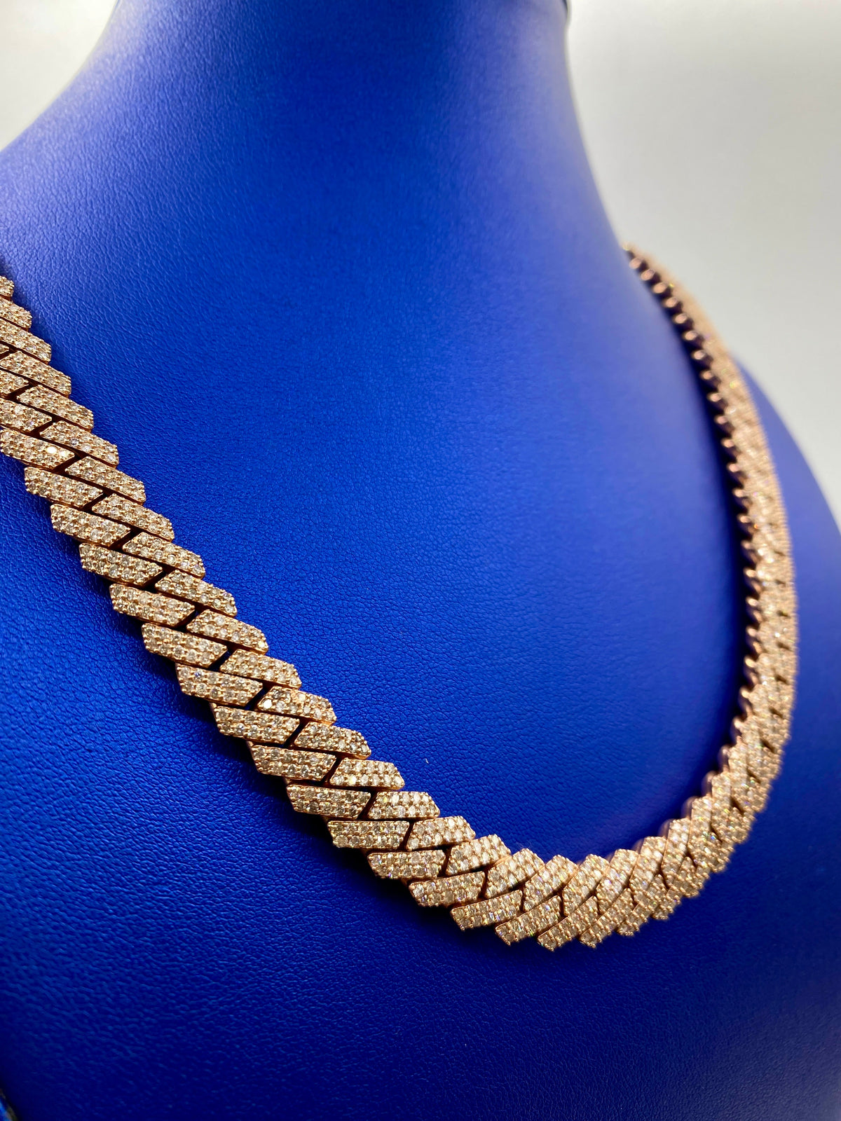 14K Rose Gold Jumbo Diamond Cuban Chain 12mm - additional product view 3