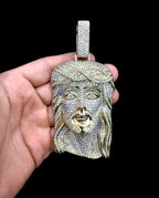 10K Gold Jumbo Iced Out Jesus Head Diamond Pendant - additional product view 2