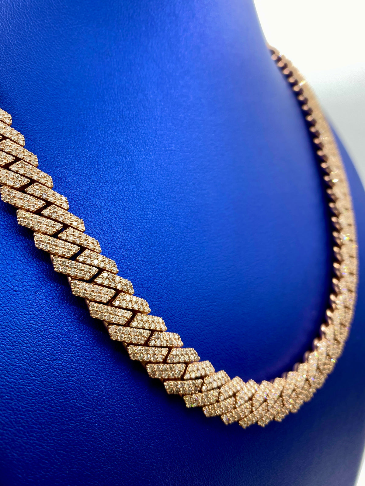14K Rose Gold Jumbo Diamond Cuban Chain 12mm - additional product view 3