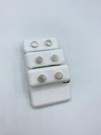 10K Gold Pancake Diamond Studded Earring - additional product view 3