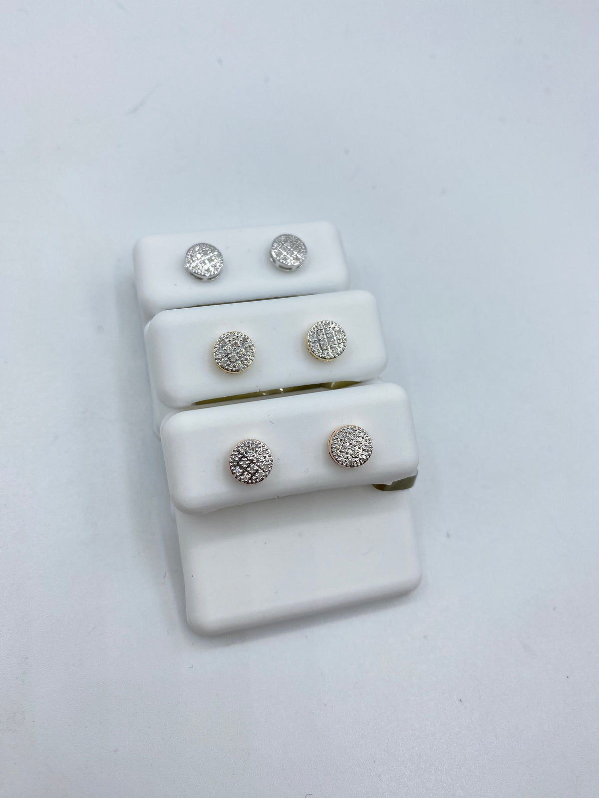 10K Gold Pancake Diamond Studded Earring - additional product view 3