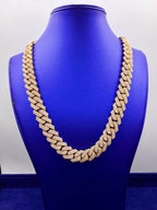 14K 16.5mm Gold Cuban Diamond Chain 22 in - additional product view 2