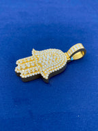 14K Gold Royal Hamsa Diamond Pendant - additional product view 5