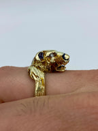 10K Gold Bear Diamond Ring Band - additional product view 5
