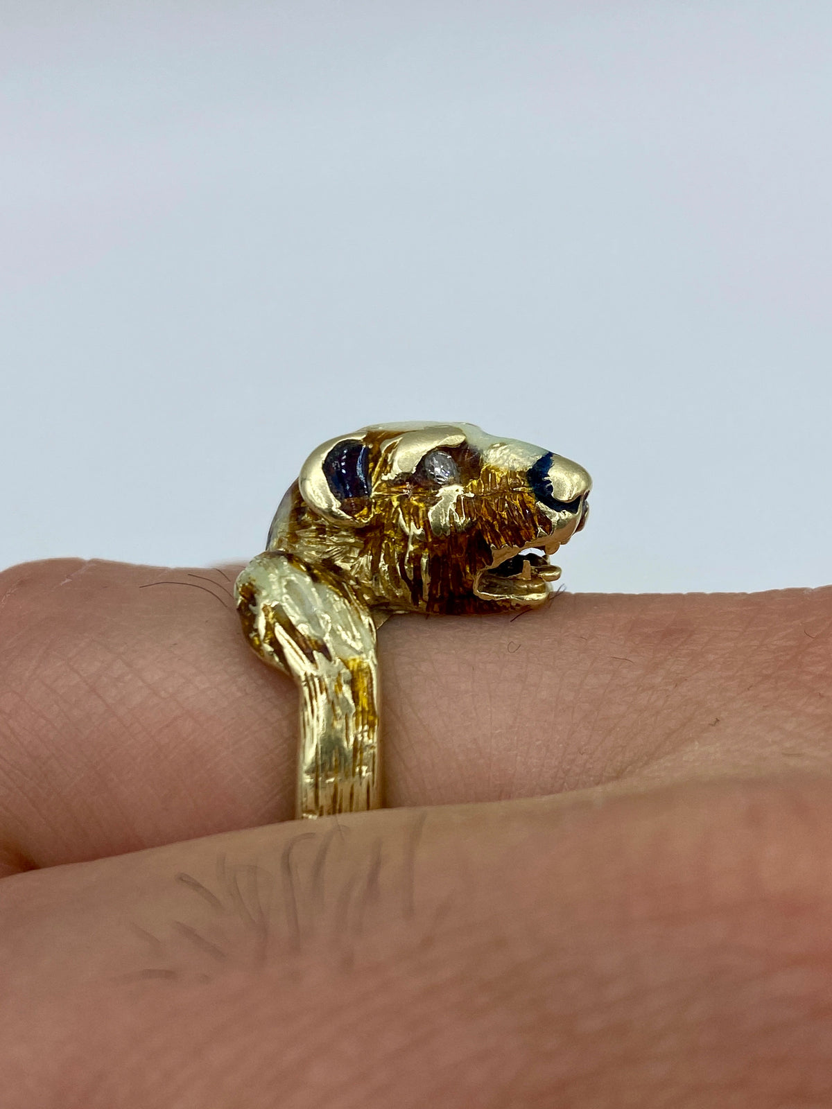 10K Gold Bear Diamond Ring Band - additional product view 5