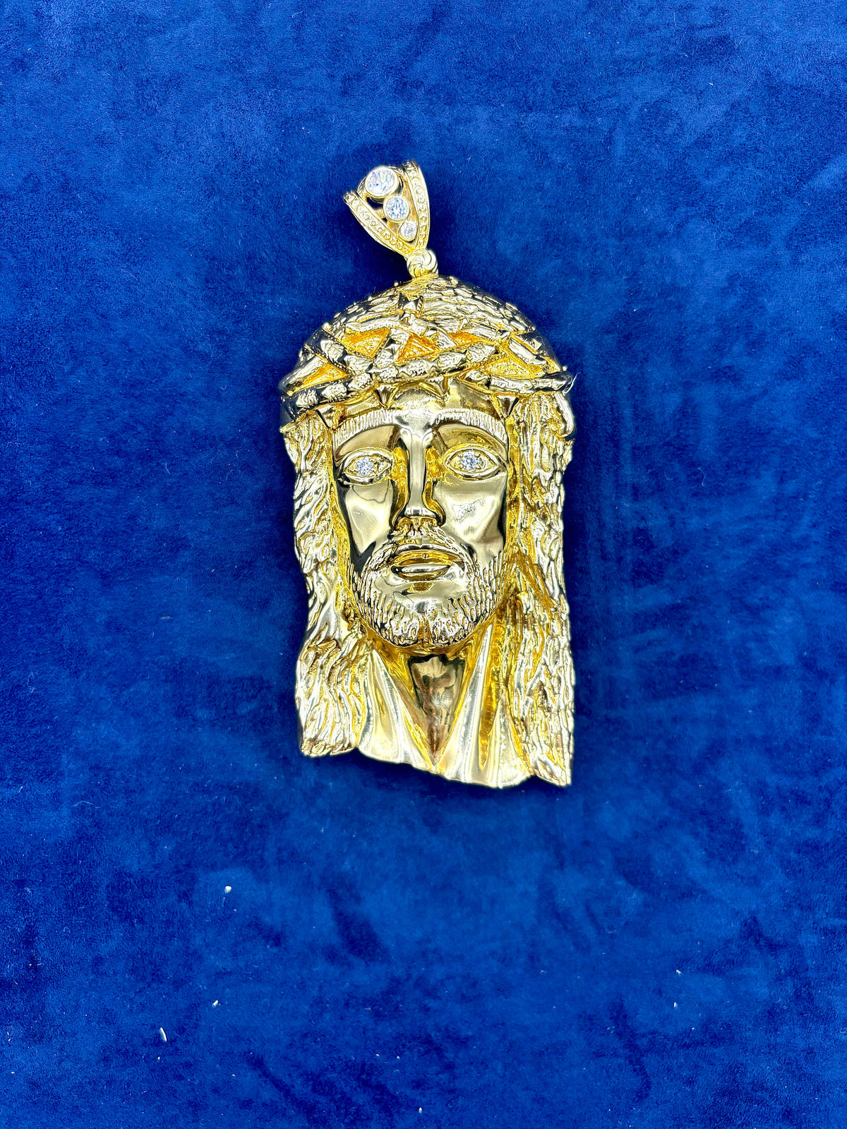14K Gold Jumbo Jesus Head Pendant - main product photo