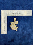 10K Gold 3D Shark Diamond Pendant - additional product view 3