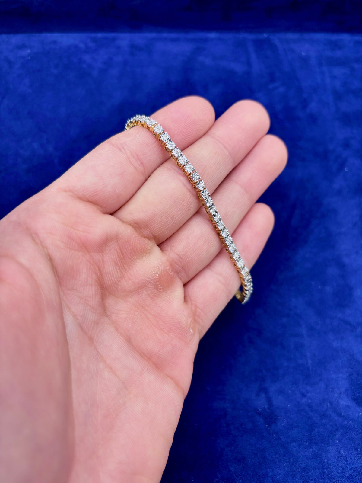 10K Gold 3mm Diamond Dream Bracelet in yellow gold - close-up product photo