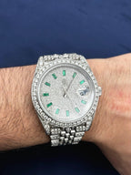 41mm Rolex Datejust Emerald Marker Dial Iced-Out Watch - additional product view 2