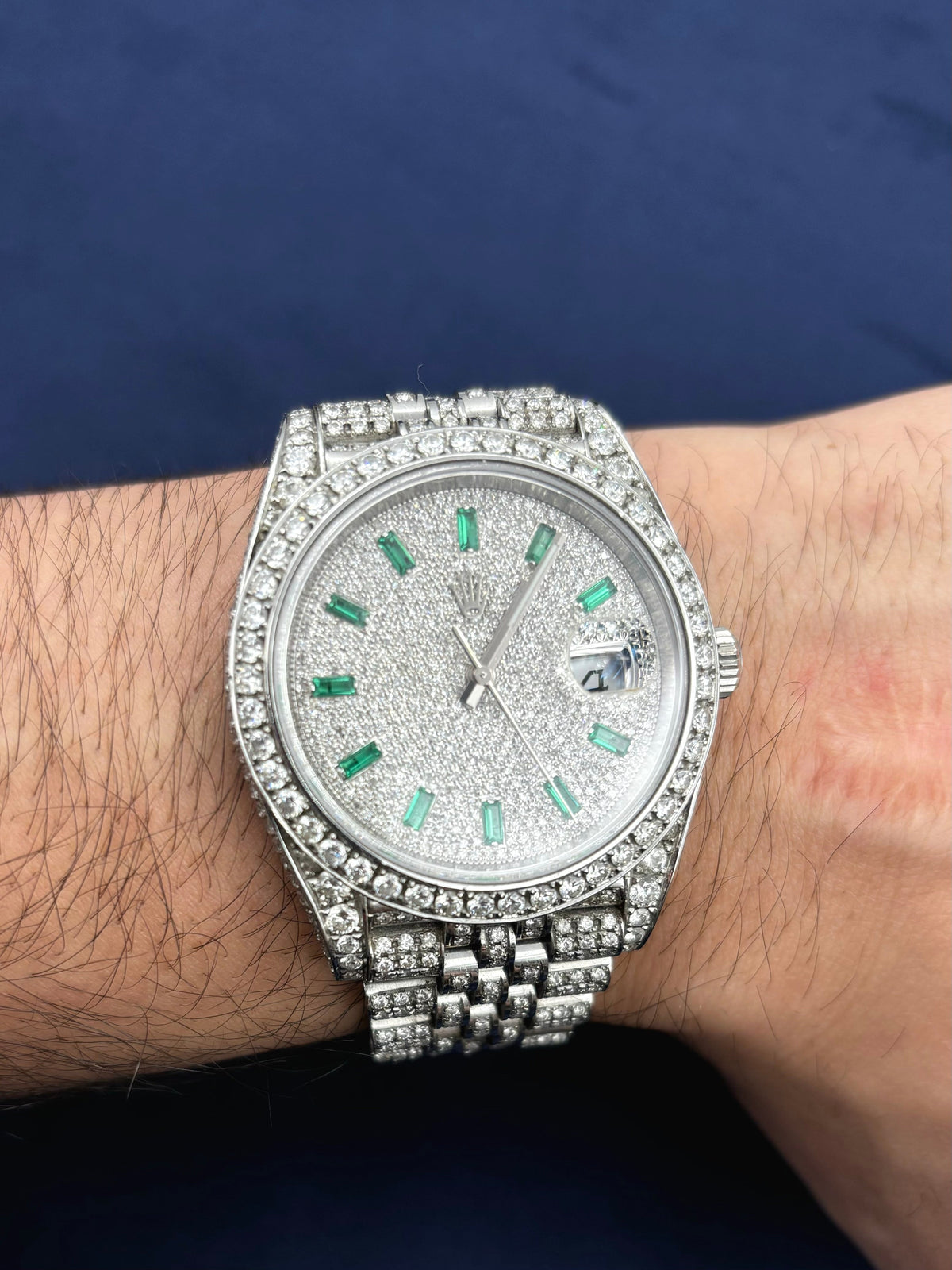 41mm Rolex Datejust Emerald Marker Dial Iced-Out Watch - additional product view 2