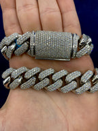 14K White Gold Jumbo Diamond Cuban Chain 20mm - additional product view 8
