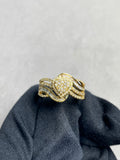 10K Gold Elegant Heart Diamond Ring in yellow gold - close-up product photo