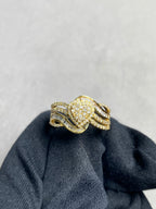 10K Gold Elegant Heart Diamond Ring in yellow gold - close-up product photo