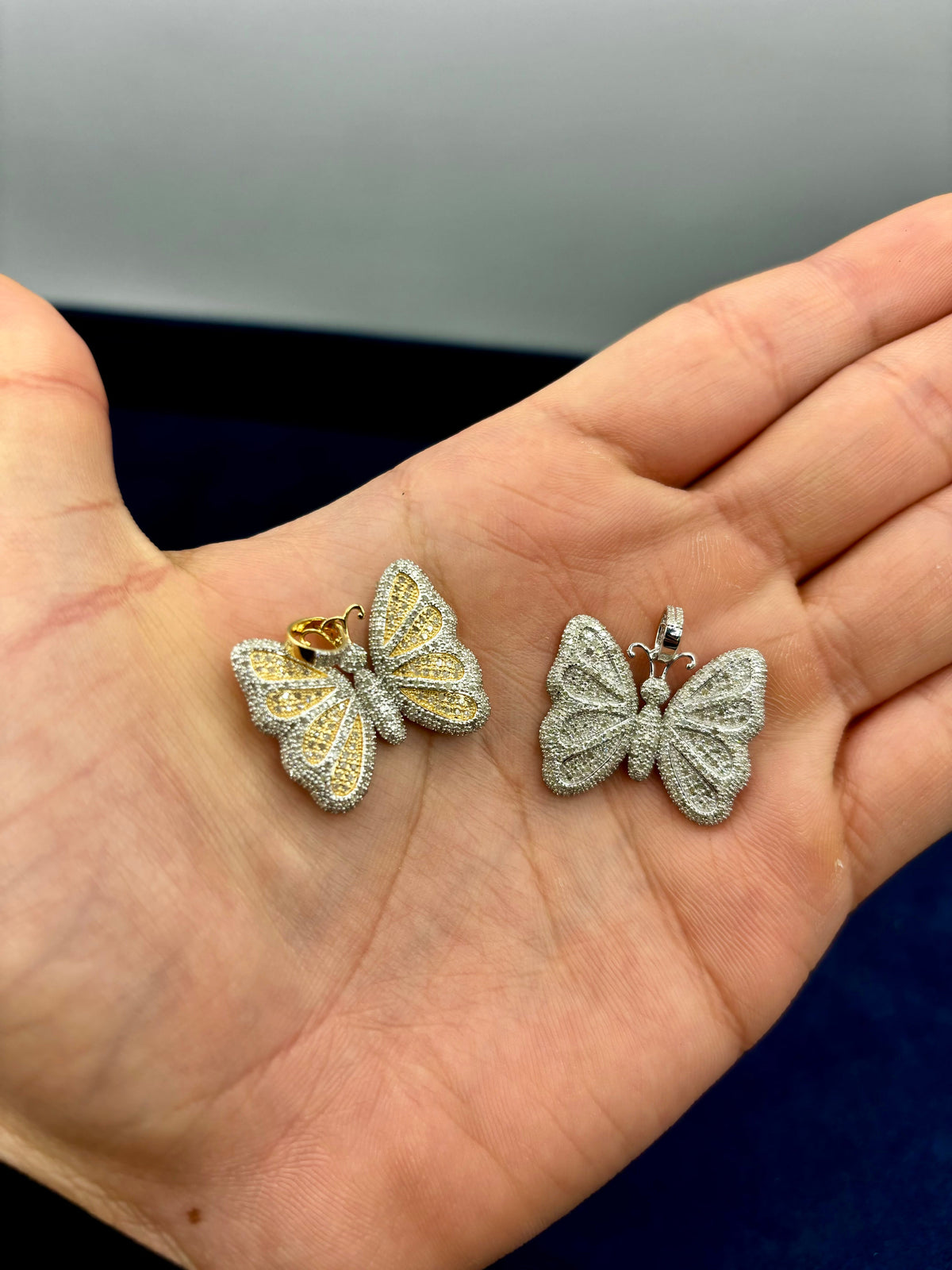 14K Gold Classic Butterfly Diamond Pendant - additional product view 4