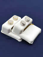 10K Gold Thick Round Diamond Earrings - additional product view 3