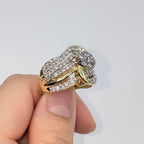 10K Gold Ribbon Diamond Flower Ring - additional product view 4