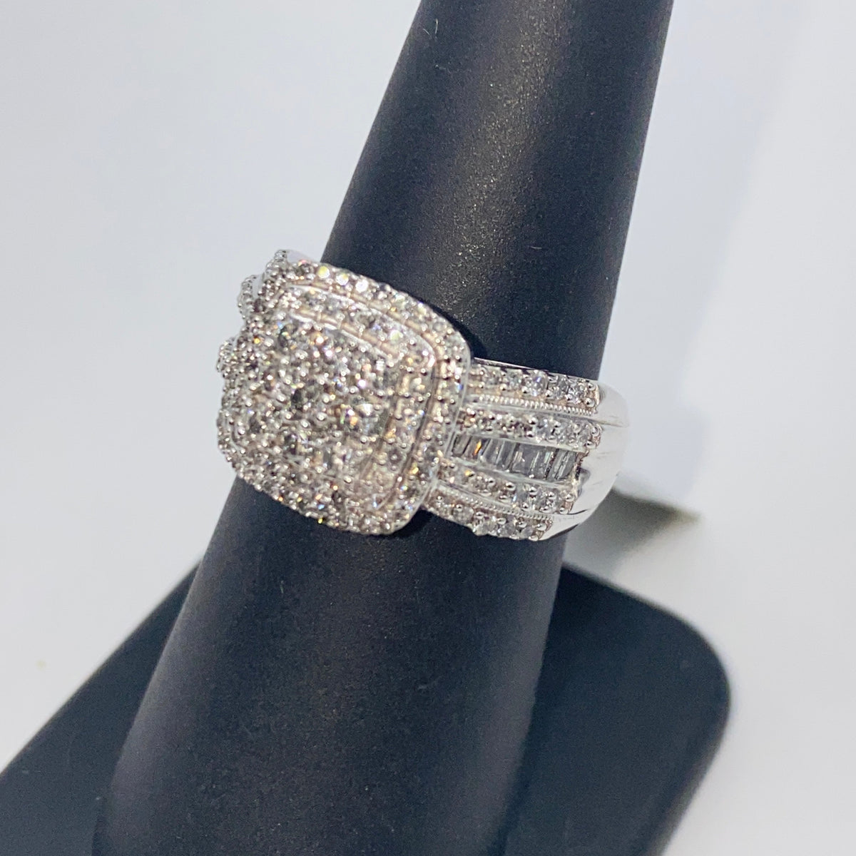 10K Gold Large Stone Center Diamond Halo Engagement Ring - additional product view 6