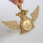 10K Gold/14K Moneybag Angel Wings Photo Picture Diamond Pendant - additional product view 4