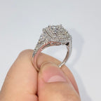 10K Gold Circle Square Halo Diamond Engagement Ring - additional product view 4