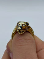 10K Gold Bear Diamond Ring Band - additional product view 3