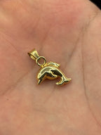 18K Gold Double-Sided Dolphin Pendant - additional product view 4