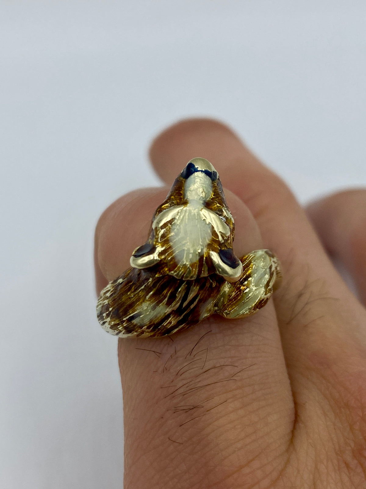 10K Gold Bear Diamond Ring Band - additional product view 8
