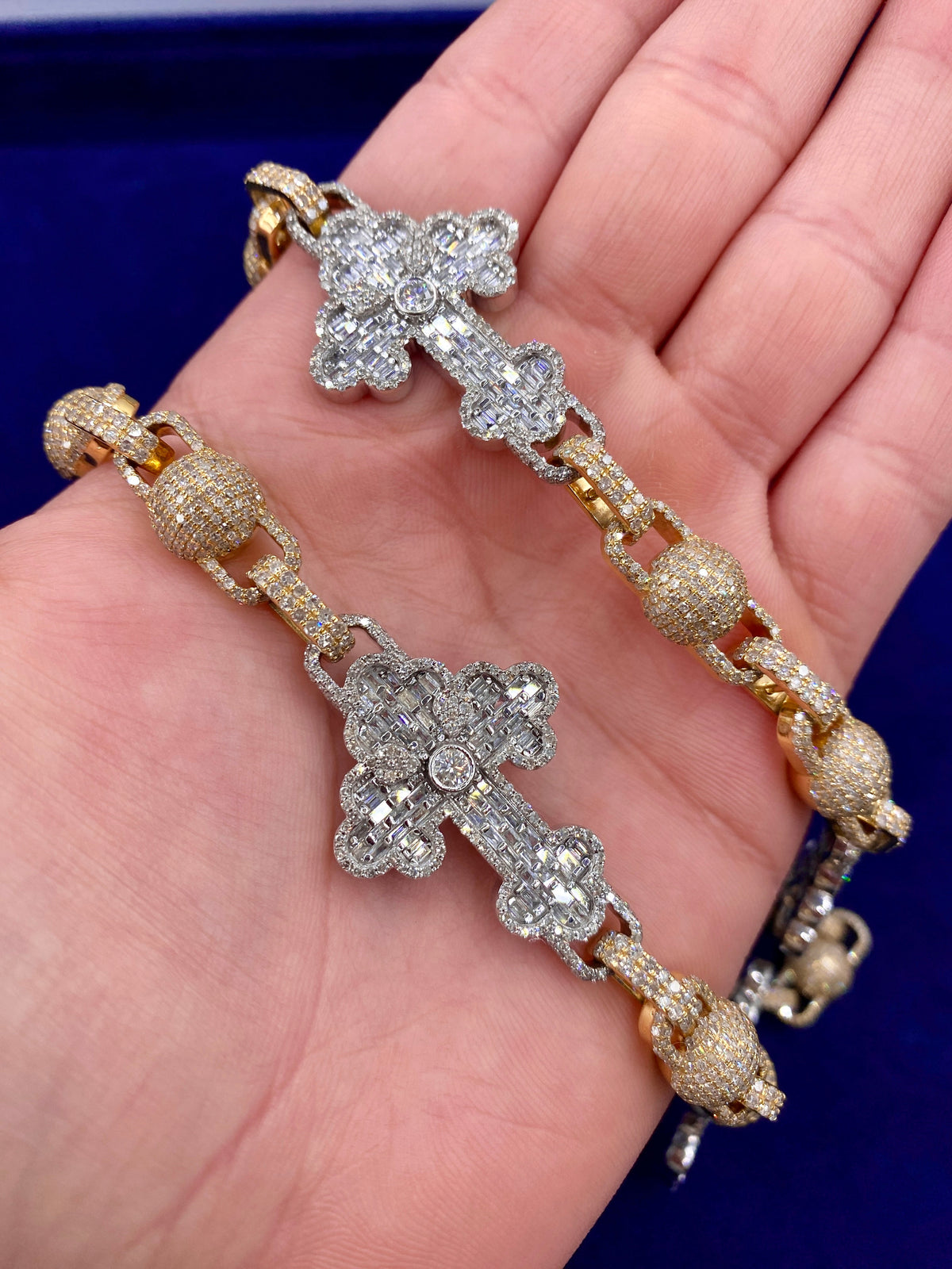 10K Gold Grand Baguette Cross Diamond Necklace 22 in - additional product view 4