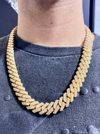 14K 16.5mm Gold Cuban Diamond Chain 22 in - additional product view 7