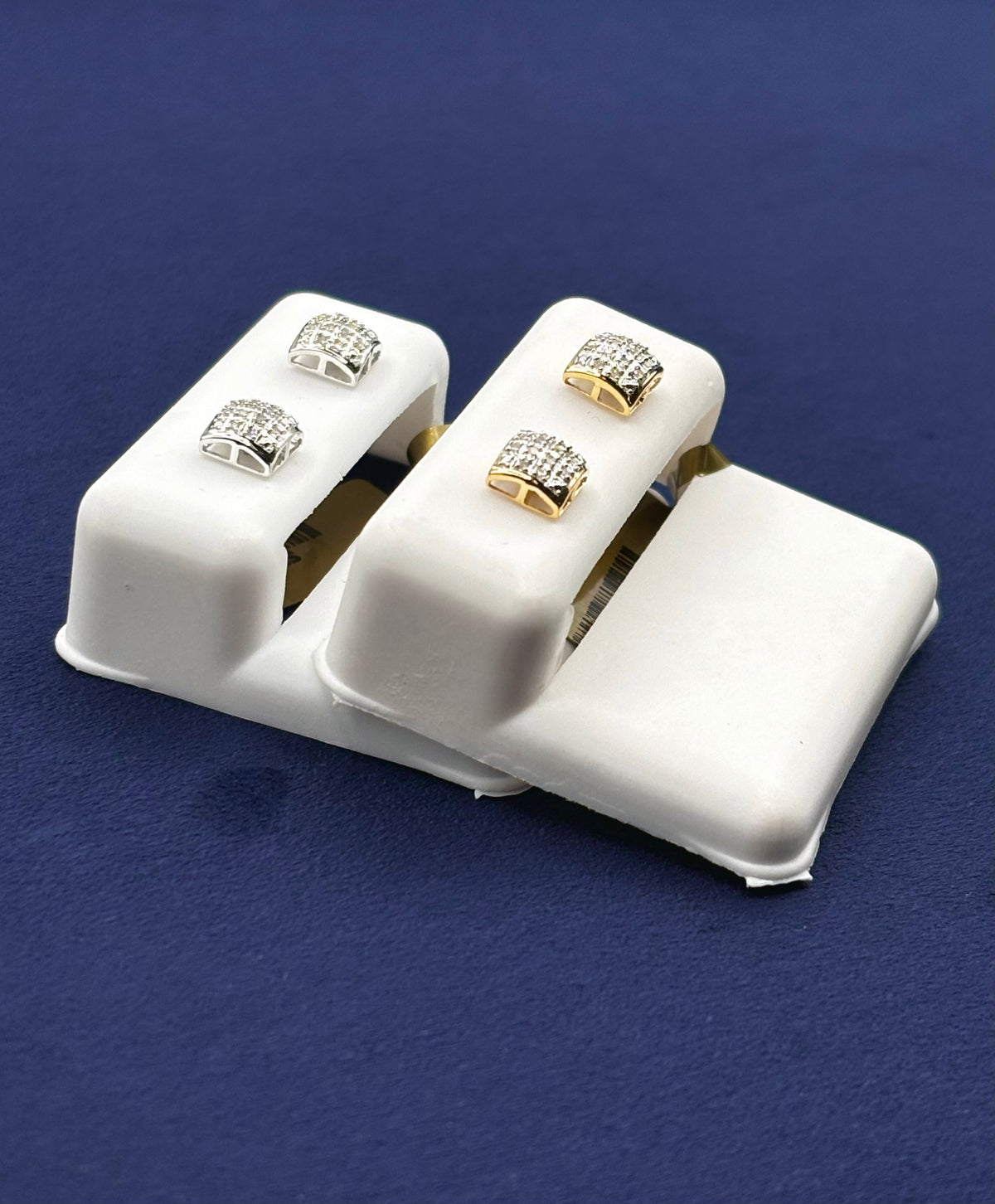 10K Gold Square Coordinate Diamond Earrings - additional product view 4