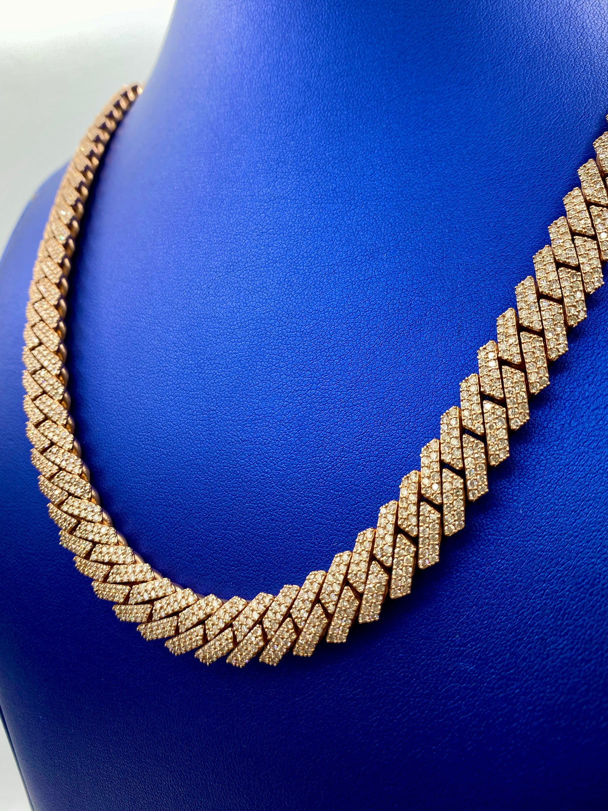 14K Rose Gold Jumbo Diamond Cuban Chain 12mm - additional product view 4