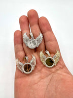 10K Gold Raised Wing Photo Diamond Pendant - additional product view 8