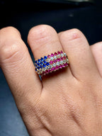 14K Gold United States Flag CZ Ring - additional product view 5