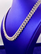 10K 12.5mm White Gold Baguette Cuban Diamond Chain 22 in - additional product view 3