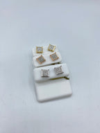 10K Gold Jumbo Castle Flat Studded Diamond Earring - additional product view 3