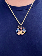 10K Gold Charizard Diamond Pendant - additional product view 4