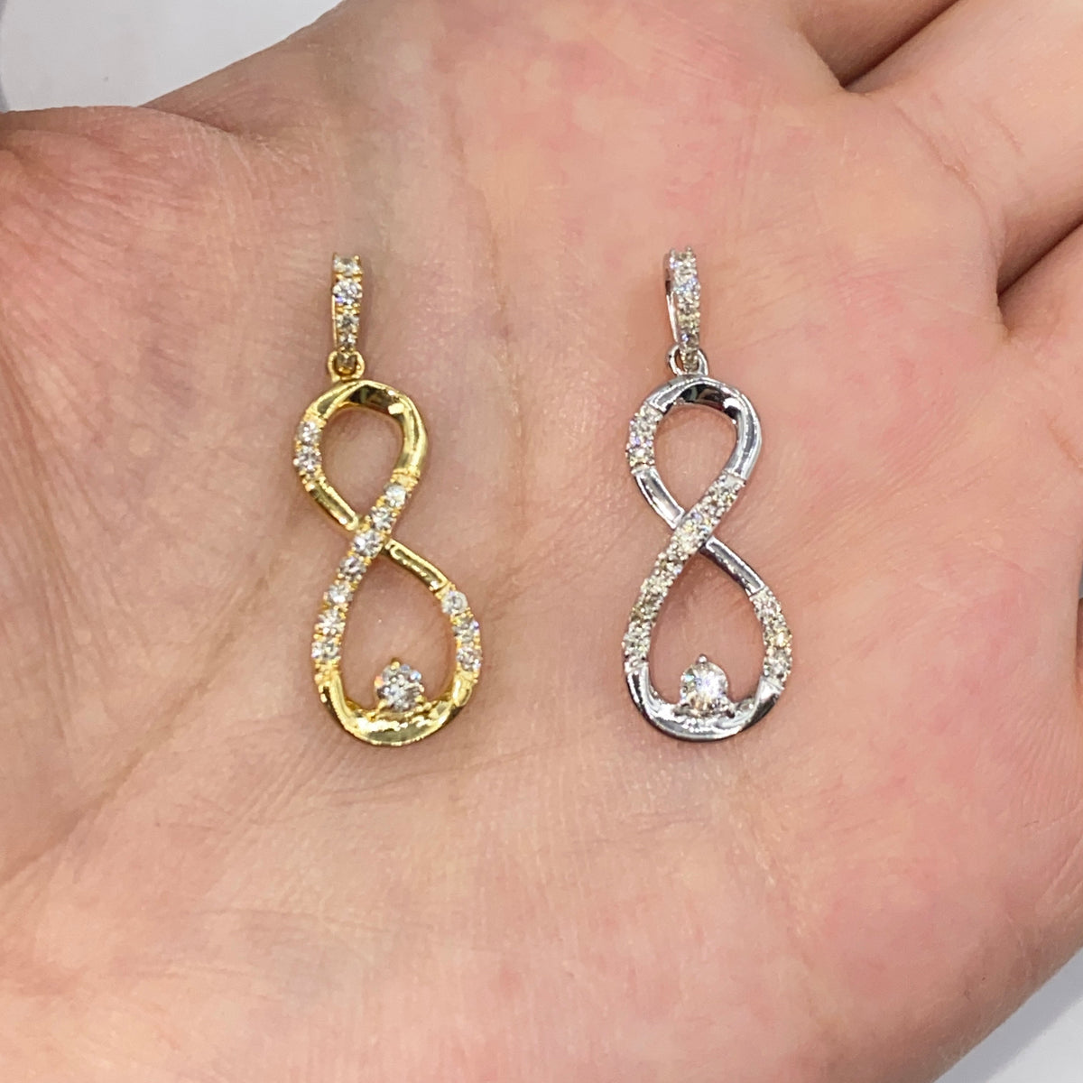 10K Gold Diamond Infinity Pendant - additional product view 6