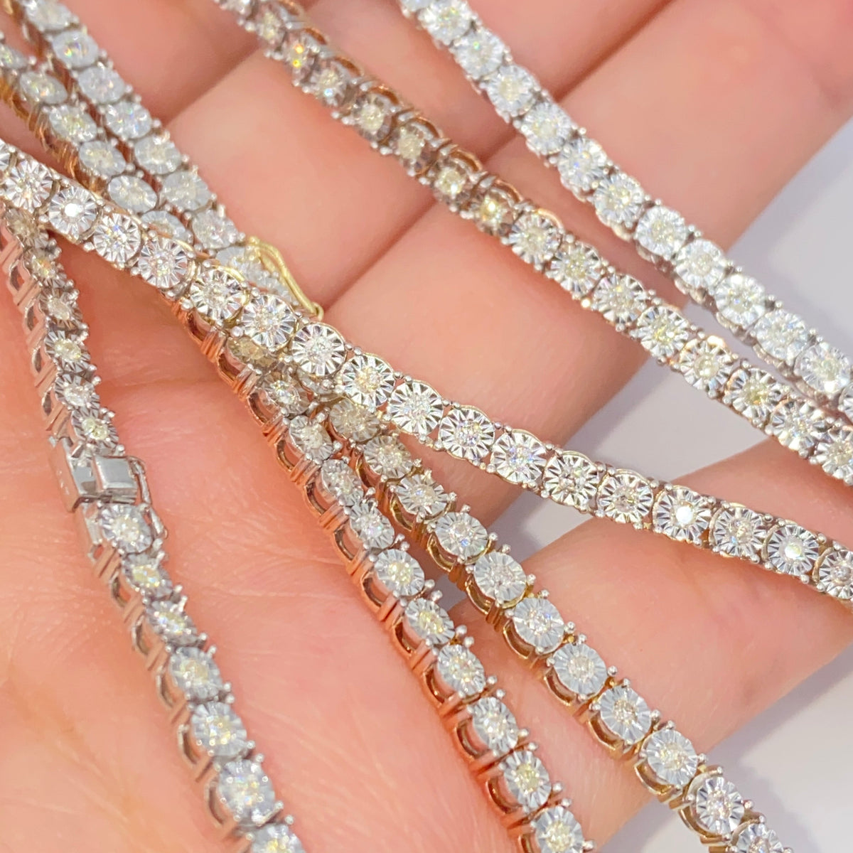 10K Gold 3.5mm Diamond Tennis Chain Necklace - additional product view 3