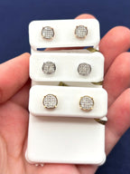 10K Gold Large Circle Cookie Diamond Earrings - additional product view 2