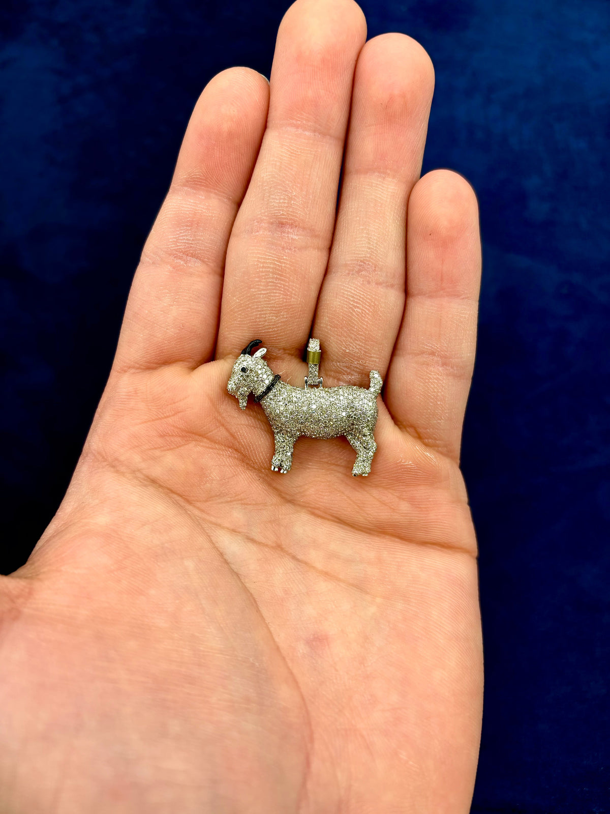 10K Gold Large Goat Diamond Pendant - additional product view 4
