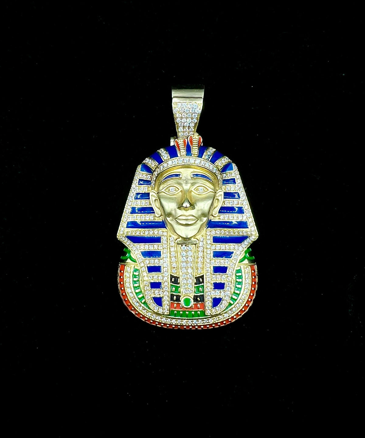 14K Gold Custom Jumbo Pharaoh Diamond Pendant - additional product view 2