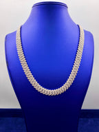 14K 11.5mm White Gold Cuban Diamond Chain 22 in - additional product view 2