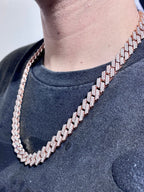14K 12.5mm Rose Gold Cuban Diamond Chain 23 in - additional product view 8