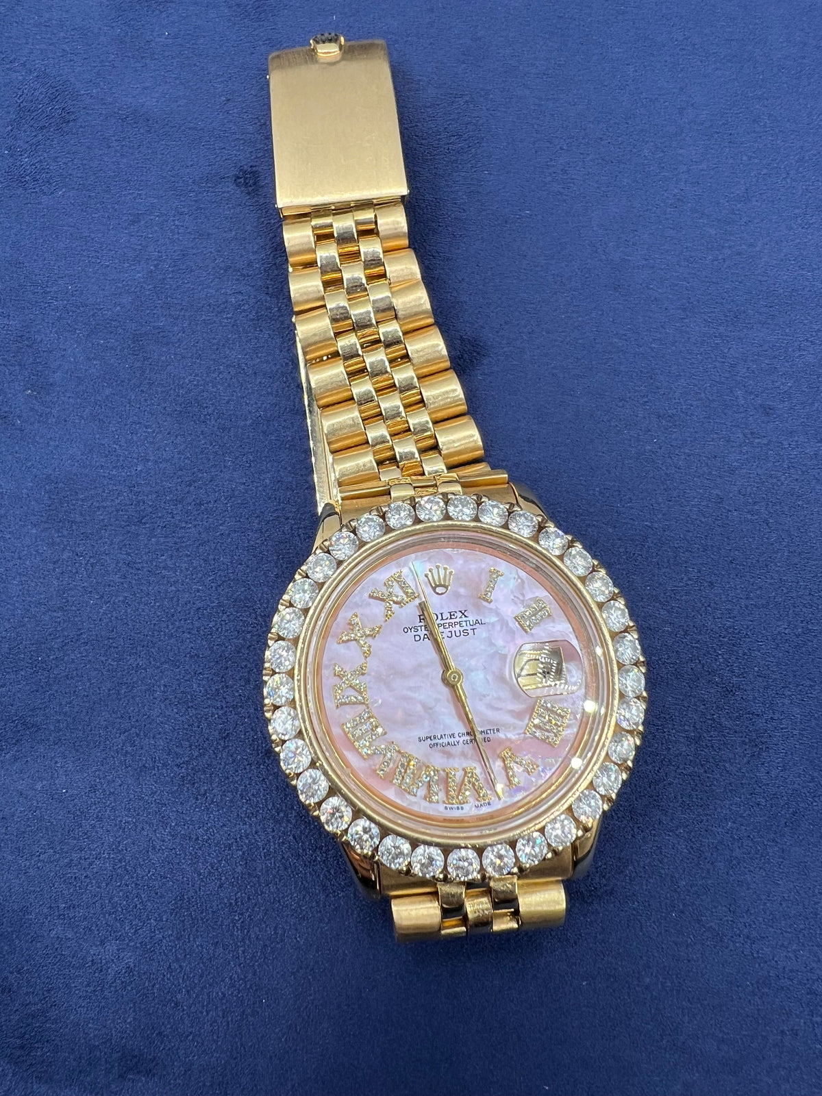 36mm Rolex Datejust Diamond Dial Pink Pearl Face Watch - additional product view 3