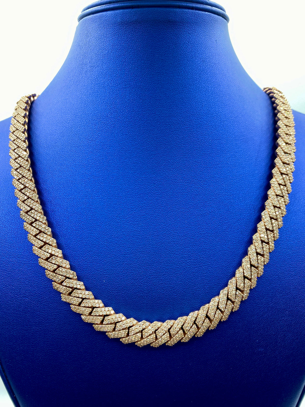 14K Rose Gold Jumbo Diamond Cuban Chain 12mm - additional product view 2
